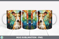 Stained Glass Fox Terrier Dog Mug Wrap | Sublimation Coffee Product Image 2