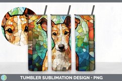 Stained Glass Fox Terrier Dog Tumbler | Sublimation 20 oz Sk Product Image 2