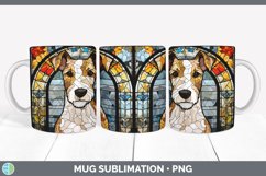 Stained Glass Fox Terrier Dog Mug Wrap | Sublimation Coffee Product Image 3