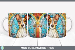 Stained Glass Fox Terrier Dog Mug Wrap | Sublimation Coffee Product Image 4