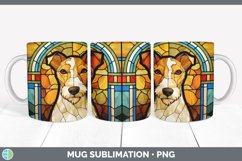 Stained Glass Fox Terrier Dog Mug Wrap | Sublimation Coffee Product Image 6