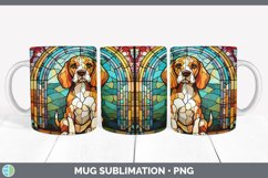 Stained Glass Beagle Dog Mug Wrap | Sublimation Coffee Cup D Product Image 2