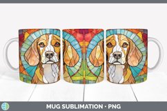 Stained Glass Beagle Dog Mug Wrap | Sublimation Coffee Cup D Product Image 3