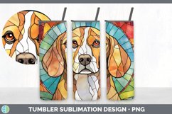 Stained Glass Beagle Dog Tumbler | Sublimation 20 oz Skinny Product Image 3