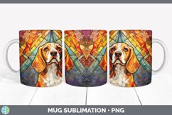 Stained Glass Beagle Dog Mug Wrap | Sublimation Coffee Cup D Product Image 4