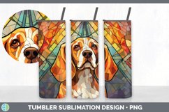 Stained Glass Beagle Dog Tumbler | Sublimation 20 oz Skinny Product Image 4