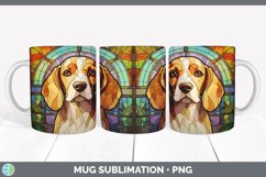 Stained Glass Beagle Dog Mug Wrap | Sublimation Coffee Cup D Product Image 5