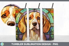 Stained Glass Beagle Dog Tumbler | Sublimation 20 oz Skinny Product Image 5
