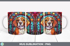 Stained Glass Beagle Dog Mug Wrap | Sublimation Coffee Cup D Product Image 6