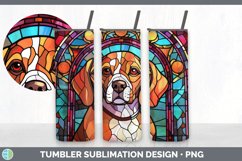 Stained Glass Beagle Dog Tumbler | Sublimation 20 oz Skinny Product Image 6