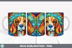 Stained Glass Beagle Dog Mug Wrap | Sublimation Coffee Cup D Product Image 7