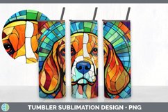 Stained Glass Beagle Dog Tumbler | Sublimation 20 oz Skinny Product Image 7