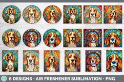 Stained Glass Beagle Dog Air Freshener | Sublimation Car Fre Product Image 2