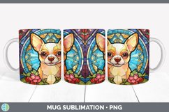 Stained Glass Chihuahua Dog Mug Wrap | Sublimation Coffee Cu Product Image 2