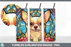 Stained Glass Chihuahua Dog Tumbler | Sublimation 20 oz Skin Product Image 2