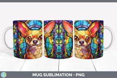 Stained Glass Chihuahua Dog Mug Wrap | Sublimation Coffee Cu Product Image 3