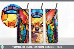 Stained Glass Chihuahua Dog Tumbler | Sublimation 20 oz Skin Product Image 3