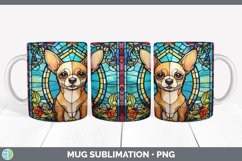 Stained Glass Chihuahua Dog Mug Wrap | Sublimation Coffee Cu Product Image 5