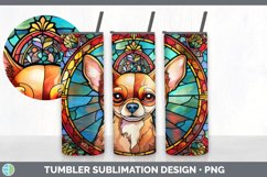 Stained Glass Chihuahua Dog Tumbler | Sublimation 20 oz Skin Product Image 6