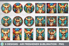 Stained Glass Chihuahua Dog Air Freshener | Sublimation Car Product Image 2
