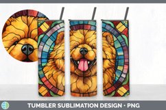 Stained Glass Chow Chow Dog Tumbler | Sublimation 20 oz Skin Product Image 3