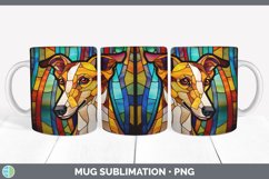 Stained Glass Greyhound Dog Mug Wrap | Sublimation Coffee Cu Product Image 3