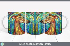 Stained Glass Greyhound Dog Mug Wrap | Sublimation Coffee Cu Product Image 6