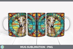 Stained Glass Greyhound Dog Mug Wrap | Sublimation Coffee Cu Product Image 7