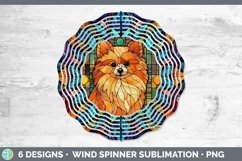 Pomeranian Stained Glass Dog Wind Spinner Sublimation Product Image 1