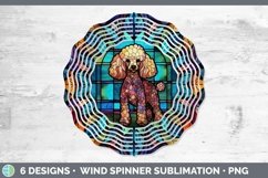 Poodle Stained Glass Dog Wind Spinner Sublimation Graphic Product Image 1