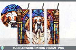 Stained Glass Saint Bernard Dog Tumbler | Sublimation 20 oz Product Image 3