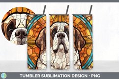 Stained Glass Saint Bernard Dog Tumbler | Sublimation 20 oz Product Image 5