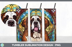 Stained Glass Saint Bernard Dog Tumbler | Sublimation 20 oz Product Image 6
