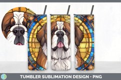 Stained Glass Saint Bernard Dog Tumbler | Sublimation 20 oz Product Image 7