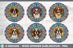 Stained Glass Saint Bernard Dog Wind Spinner | Sublimation S Product Image 2