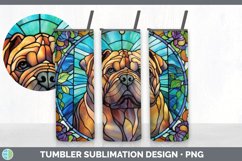 Stained Glass Shar Pei Dog Tumbler | Sublimation 20 oz Skinn Product Image 2