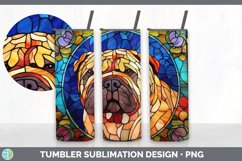 Stained Glass Shar Pei Dog Tumbler | Sublimation 20 oz Skinn Product Image 3