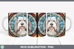Stained Glass Sheepdog Dog Mug Wrap | Sublimation Coffee Cup Product Image 2