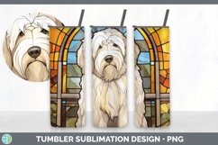 Stained Glass Sheepdog Dog Tumbler | Sublimation 20 oz Skinn Product Image 3