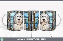 Stained Glass Sheepdog Dog Mug Wrap | Sublimation Coffee Cup Product Image 4