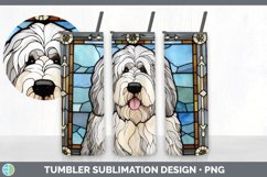 Stained Glass Sheepdog Dog Tumbler | Sublimation 20 oz Skinn Product Image 4