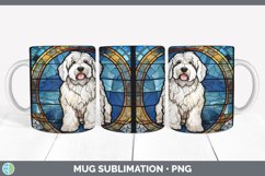 Stained Glass Sheepdog Dog Mug Wrap | Sublimation Coffee Cup Product Image 5