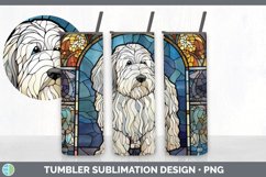 Stained Glass Sheepdog Dog Tumbler | Sublimation 20 oz Skinn Product Image 7