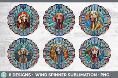Stained Glass Weimaraner Dog Wind Spinner | Sublimation Spin Product Image 2