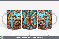 Stained Glass Yorkshire Terrier Dog Mug Wrap | Sublimation C Product Image 2
