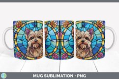 Stained Glass Yorkshire Terrier Dog Mug Wrap | Sublimation C Product Image 5