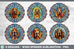 Stained Glass Bloodhound Dog Wind Spinner | Sublimation Spin Product Image 2