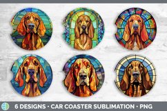 Stained Glass Bloodhound Dog Car Coaster | Sublimation Coast Product Image 2