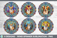 Stained Glass Corgi Dog Wind Spinner | Sublimation Spinner D Product Image 2