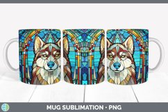Stained Glass Husky Dog Mug Wrap | Sublimation Coffee Cup De Product Image 2